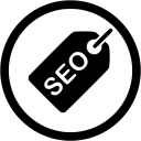 icono seo etiqueta negro